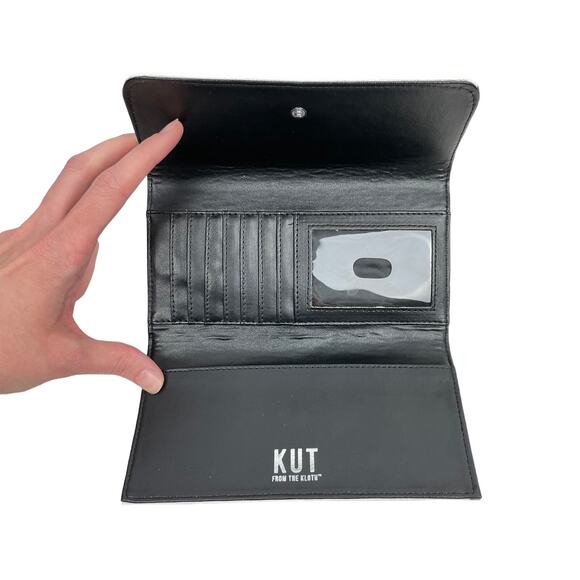 Kut from the Kloth | NWOT Black & White Stripe Tri-Fold Rectangular Wallet - Picture 3 of 6